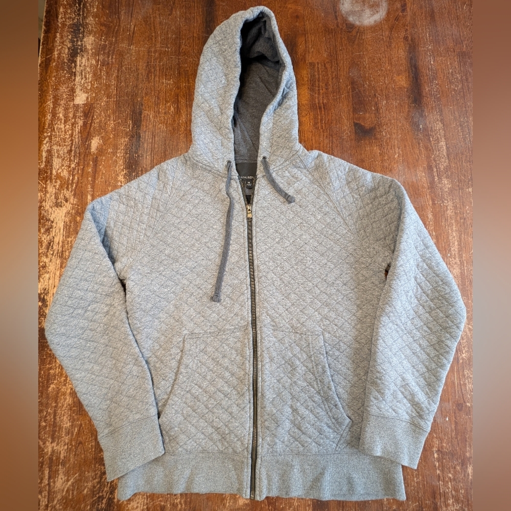 Banana Republic Quilted Jacket Womens Medium Gray Zip Outerwear Streetwear Used